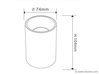 Opbouwarmatuur gu10 fitting. cilindrisch . wit / chroom (x20) - afbeelding 2 van  3