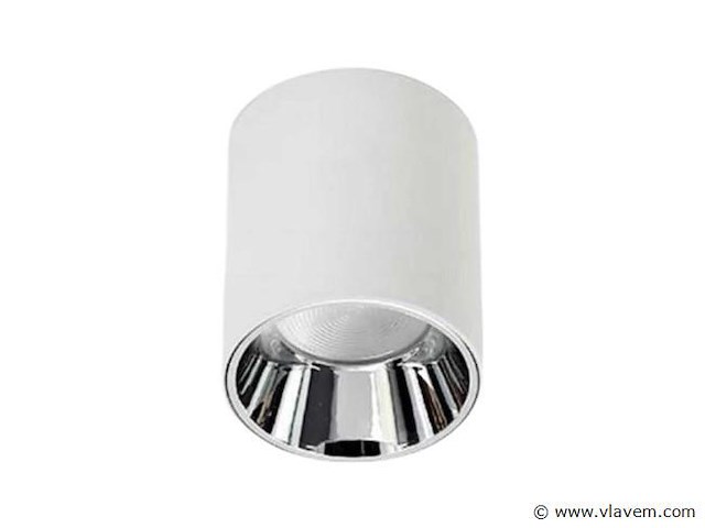 Opbouwarmatuur gu10 fitting. cilindrisch . wit / chroom (x20) - afbeelding 3 van  3