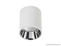 Opbouwarmatuur gu10 fitting– cilindrisch – wit / chroom (x20) - afbeelding 3 van  3