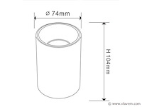 Opbouwarmatuur gu10 fitting– cilindrisch – wit / chroom (x20) - afbeelding 2 van  3