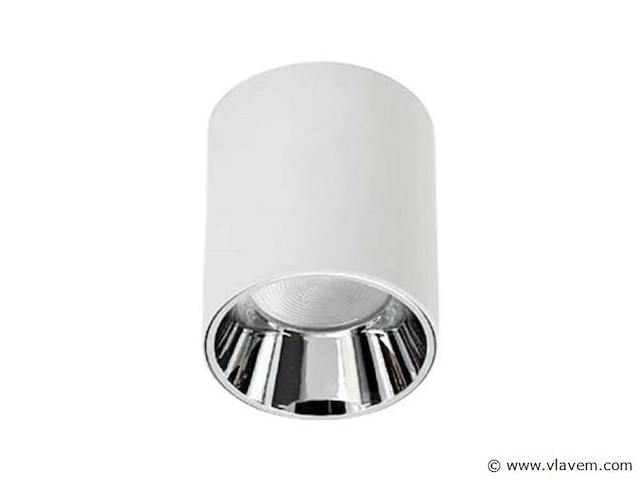 Opbouwarmatuur gu10 fitting– cilindrisch – wit / chroom (x20) - afbeelding 3 van  3