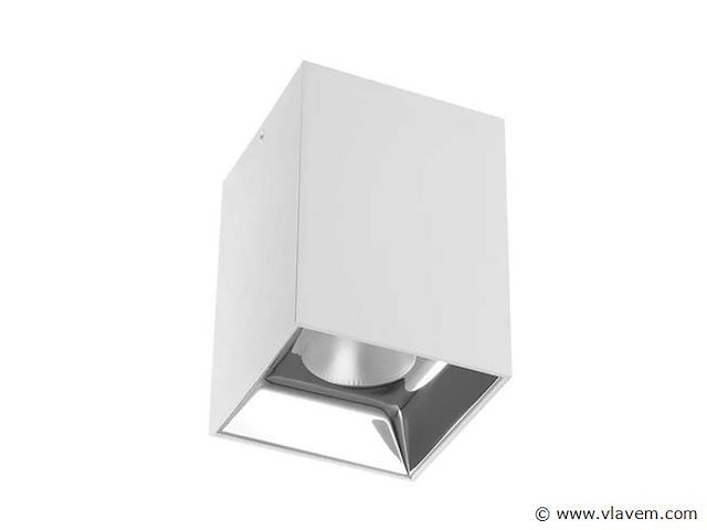 Opbouwarmatuur gu10 . kubus / vierkant . wit / chroom (x10) - afbeelding 2 van  3