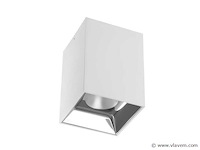 Opbouwarmatuur gu10 . kubus / vierkant . wit / chroom (x10) - afbeelding 2 van  3