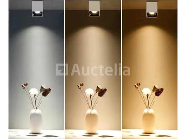 Opbouwarmatuurgu10 fitting - kubus / vierkant - wit / bruin (x10) - afbeelding 1 van  4