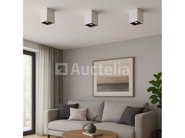 Opbouwarmatuurgu10 fitting - kubus / vierkant - wit / bruin (x10) - afbeelding 3 van  4