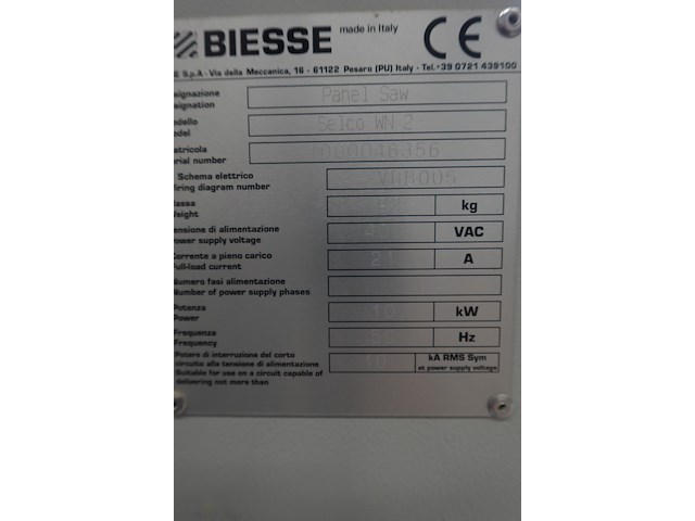 Opdeelzaag biesse - afbeelding 8 van  8
