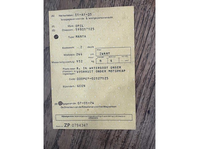 Opel - manta 1600 s - oldtimer - afbeelding 48 van  55