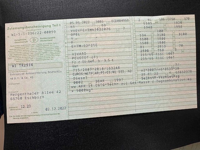 Opel - vivaro - f - car - 2022 - afbeelding 5 van  16