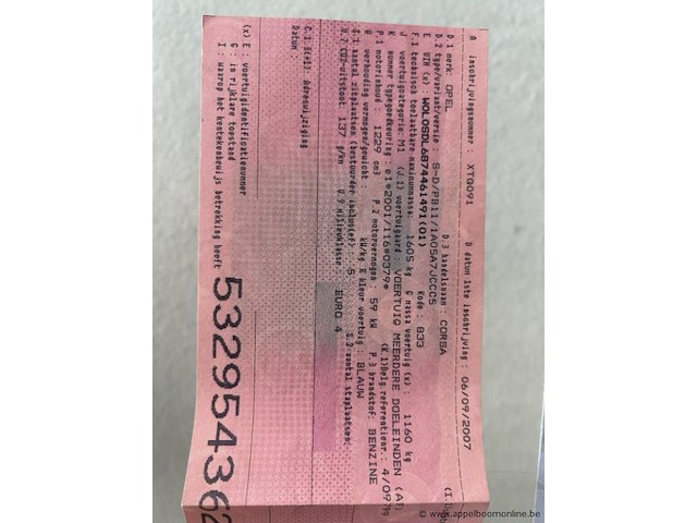 Opel corsa, wol0sdl6874461491, 1e insch 06/09/2007, 17998km, 59kw, 1229cm³, benzine, manueel, hatchback, euro 4, 2 sleutels, keuring tot 06/09/2026, inschrijvingsbewijs, gelijkvormigheidsattest - afbeelding 9 van  19