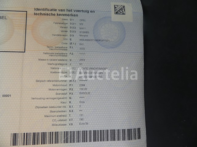 Opel movano kiepwagen (2015-31,838 km)(vin:wolmsm4y1gb092417) - afbeelding 19 van  33