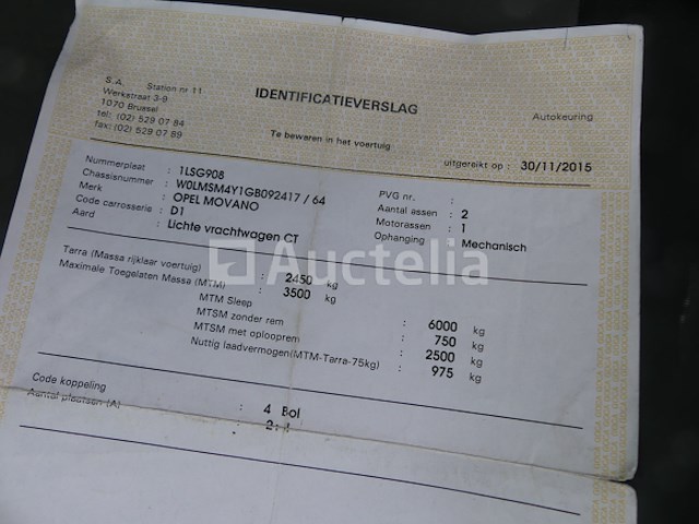 Opel movano kiepwagen (2015-31,838 km)(vin:wolmsm4y1gb092417) - afbeelding 24 van  33