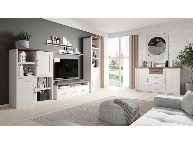 Open kast larnaca 106cm met 2 deuren - wit - afbeelding 1 van  4