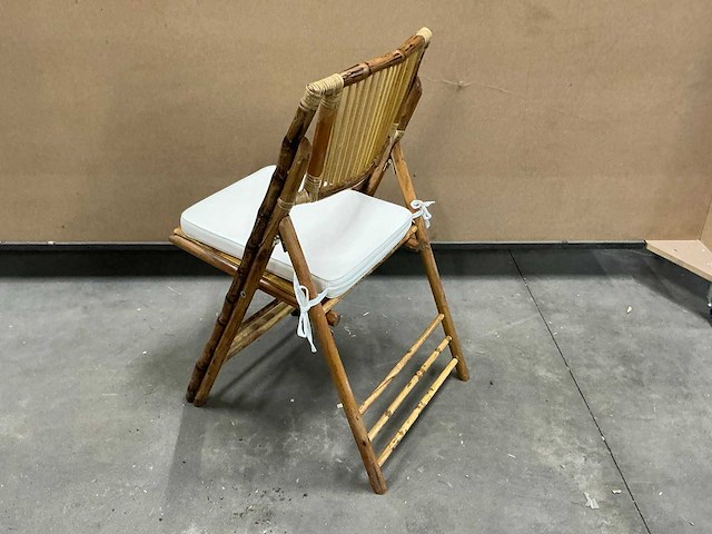 Opklapbare bamboo terrasstoel (6x) - afbeelding 2 van  3