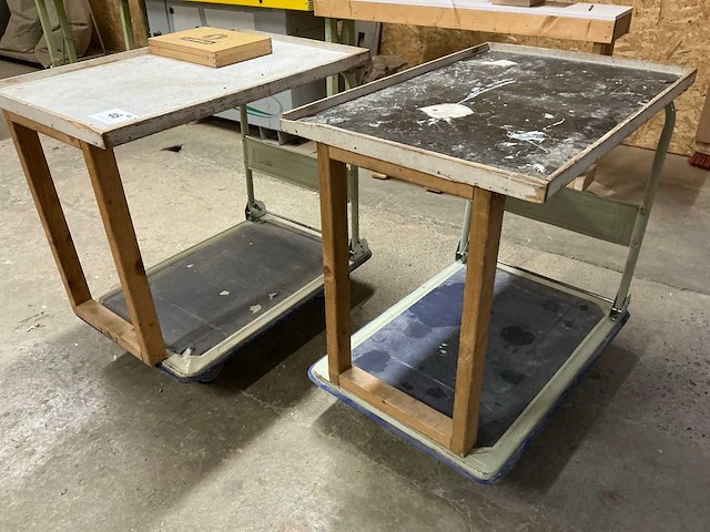 Opklapbare plateauwagen (2x) - afbeelding 1 van  2