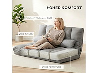 Opklapbare slaapbank op vloer, met 3-stand verstelbare rugleuning, lichtgrijs - afbeelding 7 van  8