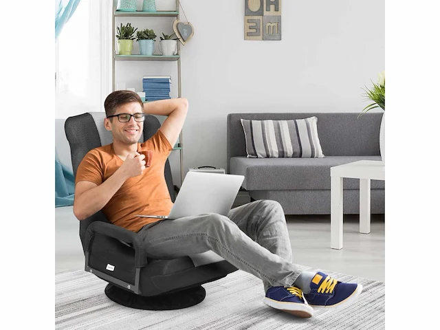Opklapbare vloerfauteuil met 6-standen verstelbare rugleuning - afbeelding 4 van  11