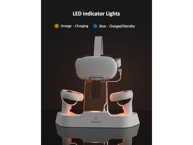 Oplaaddock voor headset & controllers quest2 - afbeelding 2 van  4