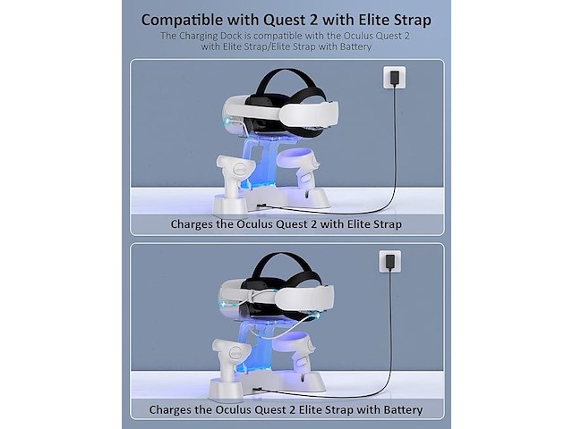 Oplaaddock voor headset & controllers quest2 - afbeelding 3 van  4