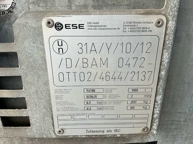 Opslagtank benzine enkelwandig - afbeelding 3 van  4