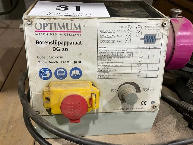 Optimum dg20 borenslijpapparaat - afbeelding 5 van  8