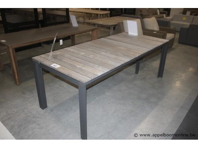 Optimum extending table teak 220-280-340 x 95 cm. antraciet - afbeelding 1 van  2