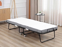 Opvouwbaar gastenbed met stalen wielen + schuim - afbeelding 1 van  8