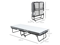 Opvouwbaar gastenbed met stalen wielen + schuim - afbeelding 4 van  8