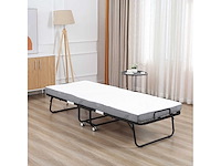 Opvouwbaar gastenbed met stalen wielen + schuim - afbeelding 1 van  4