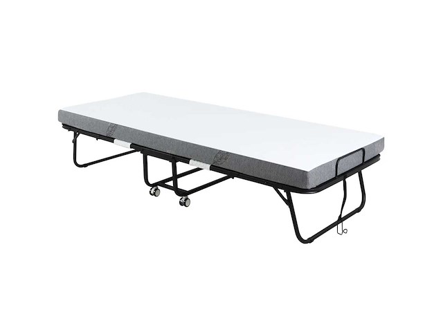 Opvouwbaar gastenbed met stalen wielen + schuim - afbeelding 3 van  4