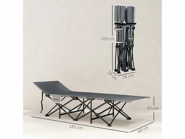 Opvouwbaar kampeerbed met matras, opvouwbaar kampeerbed - afbeelding 1 van  5