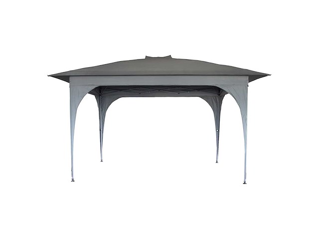 Opvouwbaar paviljoen met push-up functie, uv-zonbescherming 80+ 310 x 310 cm - taupe - afbeelding 2 van  8