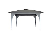 Opvouwbaar paviljoen met push-up functie, uv-zonbescherming 80+ 310 x 310 cm - taupe - afbeelding 2 van  8