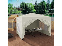 Opvouwbaar prieel 3x3 m, waterafstotend, anti-uv 50+, hoogte verstelbaar, met draagtas - afbeelding 1 van  10