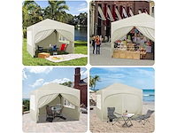 Opvouwbaar prieel 3x3 m, waterafstotend, anti-uv 50+, hoogte verstelbaar, met draagtas - afbeelding 5 van  10
