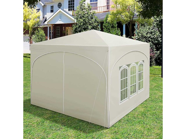 Opvouwbaar prieel 3x3 m, waterafstotend, anti-uv 50+, hoogte verstelbaar, met draagtas - afbeelding 6 van  10
