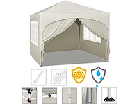 Opvouwbaar prieel 3x3 m, waterafstotend, anti-uv 50+, hoogte verstelbaar, met draagtas - afbeelding 8 van  10