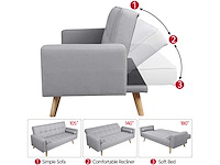 Opvouwbaar stoffen slaapbed - lichtgrijs - afbeelding 2 van  2