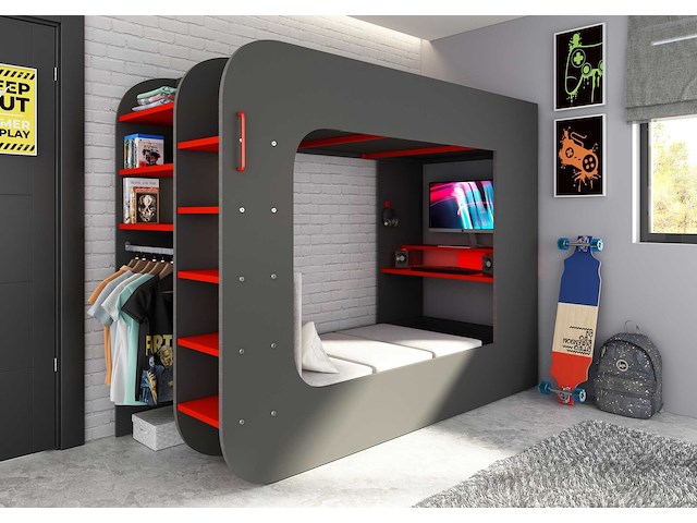 Opvouwbare bedbodem graham 90x200cm met zitkussen - afbeelding 5 van  7
