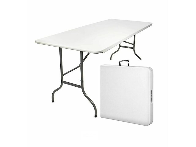 Opvouwbare buffettafel - 180x74x74 cm - wit - afbeelding 1 van  2