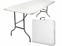 Opvouwbare buffettafel - 180x74x74 cm - wit - afbeelding 1 van  2