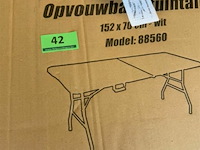 Opvouwbare buffettafel - 180x74x74 cm - wit - afbeelding 2 van  2