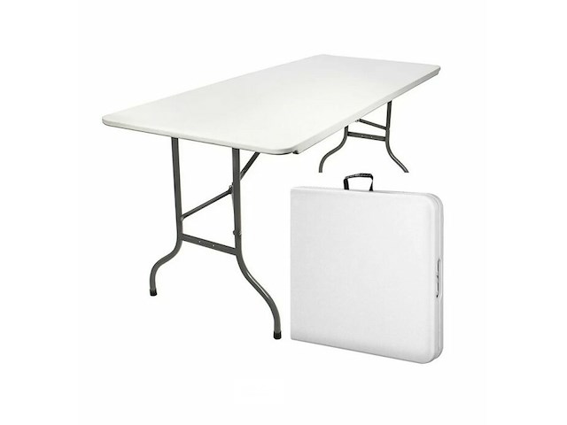 Opvouwbare buffettafel - 180x74x74 cm - wit - afbeelding 2 van  3