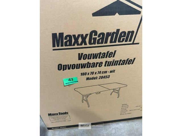 Opvouwbare buffettafel - 180x74x74 cm - wit - afbeelding 3 van  3