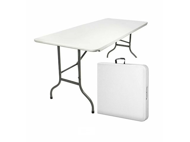 Opvouwbare buffettafel - 180x74x74 cm - wit - afbeelding 2 van  3