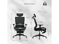 Opvouwbare bureaustoel, ergonomische stoel met lendensteun - afbeelding 3 van  10