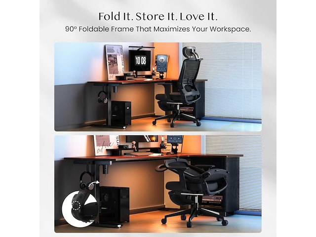 Opvouwbare bureaustoel, ergonomische stoel met lendensteun - afbeelding 4 van  10