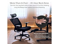 Opvouwbare bureaustoel, ergonomische stoel met lendensteun - afbeelding 6 van  10