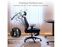 Opvouwbare bureaustoel, ergonomische stoel met lendensteun - afbeelding 7 van  10