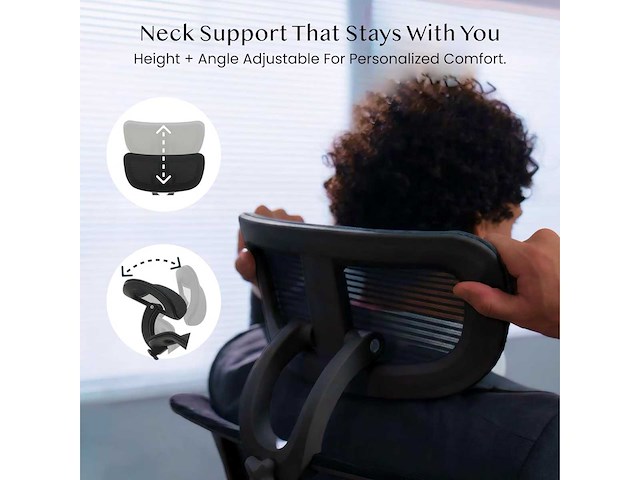 Opvouwbare bureaustoel, ergonomische stoel met lendensteun - afbeelding 8 van  10