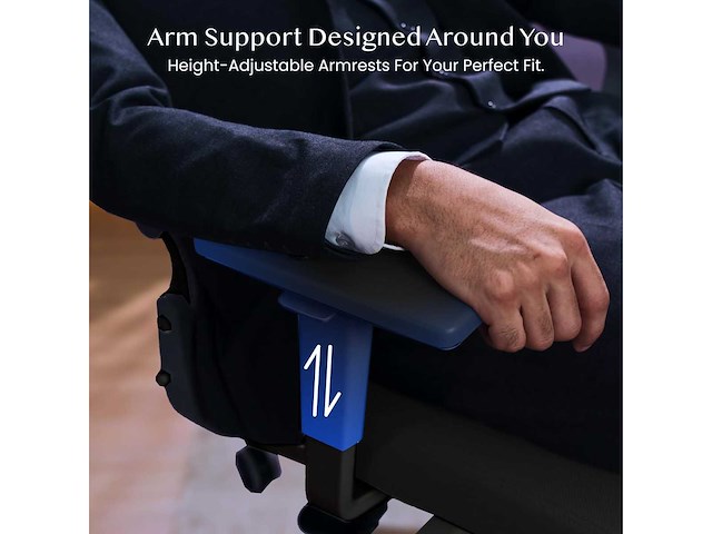 Opvouwbare bureaustoel, ergonomische stoel met lendensteun - afbeelding 9 van  10